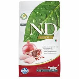 Беззерновой сухой корм Farmina N&D, курица с гранатом, для взрослых кошек, 1.5 кг