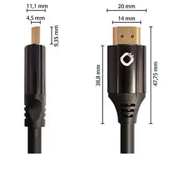 Кабель HDMI Oehlbach Black Magic MK II UHD v2.1 8K 48Gbit HDR Ethernet ARC 5м Black - мініатюра 4