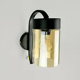 Бра Scandinavia у чорному каркасі з янтарним плафоном Арт. 11295/1W BK+AM Line F