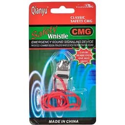 Свисток металл, 4 см, на шнурке, 9x16x2.5 см