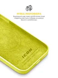 Силиконовый чехол с MagSafe для Apple iPhone 14 Pro Max, ICON2 MagCase, желтый, противоударный, панель с мягкой подкладкой, защита всего корпуса, поддержка беспроводной зарядки, совместим с защитными стеклами и пленками, ArmorStandart (ARM68416) - мініатюра 7