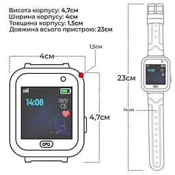 Дитячий водонепроникний смарт-годинник з GPS JETIX DF22 Light Edition оригінальний з телефоном і камерою (Blue) - мініатюра 6
