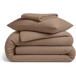 Комплект постільної білизни Cosas Brown CS1 Підлітковий муслін коричневий (Muslin_019Brown_El90-019Brown_155)