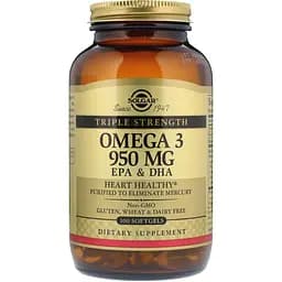 Рыбий жир Solgar Omega-3 EPA, DHA 950 мг 100 желатиновых капсул