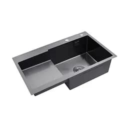 Кухонна мийка Kroner KRP Schwarze - 7848RHM PVD (3,0/1,0 мм) CV030024, Чорний - мініатюра 4