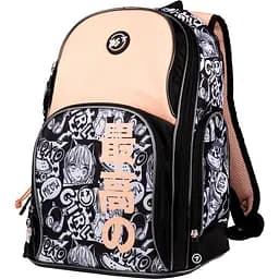 Рюкзак Yes Anime S-100 школьный полукаркасный черный с персиковым (559579)