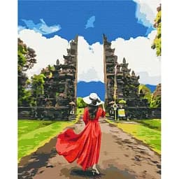 Картина по номерам на подрамнике Brushme Путешественница возле храма Лемпуянг