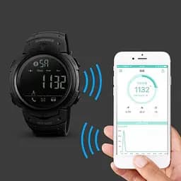 Спортивний смарт годинник Skmei 1301 Шагомер Bluetooth удароміцні Чорні - мініатюра 3