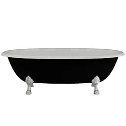 Ванна окремостояча глянцева Amidicon Olimpia 180x90 чорна з литого каменю срібні ніжки OLIMPIA_180_nizhk-s_BLACK_HL, Чорний - мініатюра 8