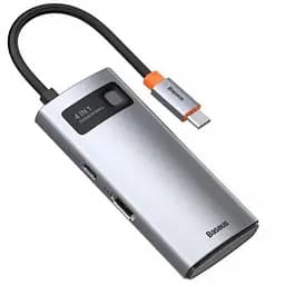 Usb-хаб Baseus Metal Gleam Series 4-in-1 Multifunctional Type-C Hub Docking Station Серый
