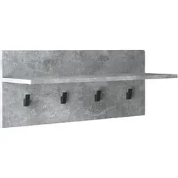 Вішалка настінна VAYS для одягу на 4 гачки з полицею M-46 бетон