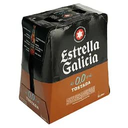 Упаковка пива Estrella Galicia Tostada безалкогольне світле 0% 1.5 л (0.25 л х 6 шт.)