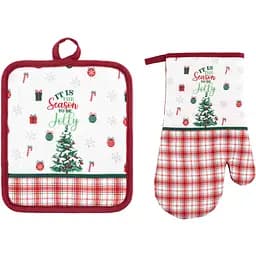 Набор прихваток для кухни Ardesto Christmas Tree 18х20см, 18х30см, 100% полиэстер (верх), 100% хлопок (низ), зеленый (ART14HT)