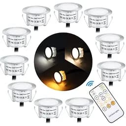 SMY Lighting Вбудовані світлодіодні палубні світильники з дистанційним керуванням, 10 шт. освітлення для палуби IP67