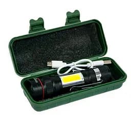 Ліхтарик X-Balog BL-520-T6 ручний акумуляторний чорний, світлодіодний T6+COB, з USB зарядкою і Zoom-фокусом - мініатюра 5