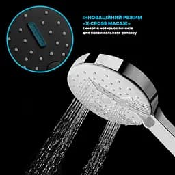 Водозберігаюча душова лійка Drop SPA3F-MULTI120BL "X-Cross" із 3 SPA потоками - Економія 42% - мініатюра 4