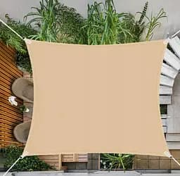 Тент навес затеняющий квадратный 4х4м Сетка (Бежевый)