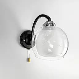 Бра в чорному корпусі на 1 подвійний плафон Line F 51098/1