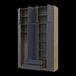Антресоль висока Doros Ронді Дуб Артізан/Графіт 4 ДСП 160х52х65 (41516184) - мініатюра 8