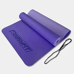 Коврик для йоги и фитнеса EasyFit TPE+TC 6 мм двухслойный сиреневый-св.сиреневый