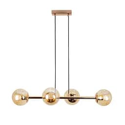 Люстра стельова Levistella 7529909-4 GOLD+BR, 4 плафона, E27, золото, метал, сучасний стиль