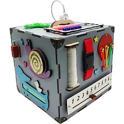 Развивающая игрушка Temple Group Бизикуб 23х23х23 см серый (TG200165)