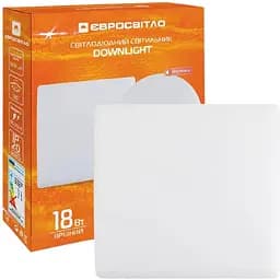 Світильник точковий врізний Євросвітло 18Вт квадрат LED-S-120-18 6400К без рамки (57954)