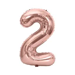 Шар воздушный фольгированный (102 см) Цифра 2 розовое золото