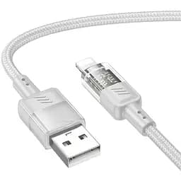 Кабель Hoco Lightning Spirit прозрачный зарядный кабель для передачи данных U129 2.4A 1.2 м