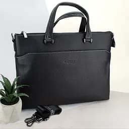 Сумка шкіряна для ноутбука 13" та документів А4 DRL19077 чорний