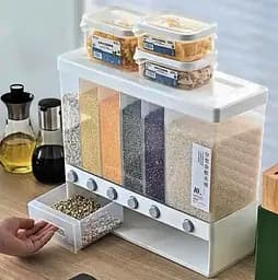Органайзер для сипучих продуктів Assorted grain rice bucket JC-2170 Диспенсер для круп 6 секцій - мініатюра 2