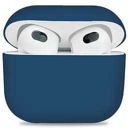 Силіконовий чохол для навушників Apple AirPods 3, Ultrathin Silicone Case, синій, захисний чохол, ультратонкий і легкий, захист від подряпин і пилу, м"який силікон, ArmorStandart (ARM60304)