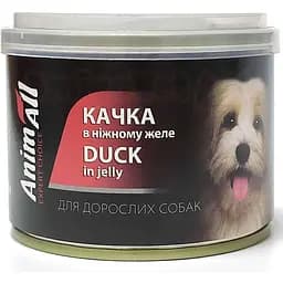 Влажный корм для собак AnimAll утка в нежном желе 195 г