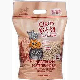 Наповнювач для котячого туалету Clean Kitty Premium White з натуральної смереки 3 кг