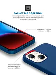 Силиконовый чехол для Apple iPhone 14 Plus, ICON2 Case, синий, противоударный, панель, защита всего корпуса, матовая поверхность Soft Touch, выступает над дисплеем, совместим с защитными стеклами и пленками, с микрофиброй, ArmorStandart (ARM63611) - мініатюра 5