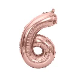 Куля повітряна фольгована (102 см) Цифра 6 рожеве золото
