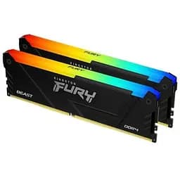 Модуль пам'яті для комп'ютера DDR4 32GB (2x16GB) 3600 MHz FURY Beast RGB Kingston Fury (ex.HyperX) (KF436C18BB2AK2/32) - мініатюра 2