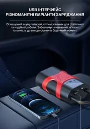 Павербанк 8000 мАч з функцією автостартера 500A (peak 1000A) та компресора XON PowerBoost Air (TCWBA1008B 5439) Чорний - мініатюра 6