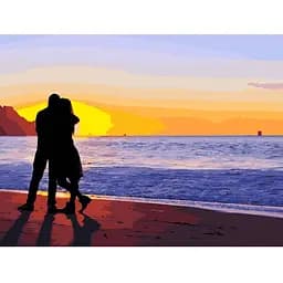 Картина по номерам Влюбленные на побережье 40х50 см 10212-AC