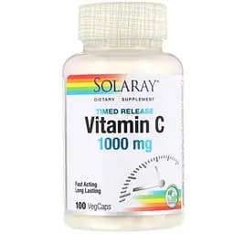 Вітамін С Solaray двофазного вивільнення Vitamin C 1000 мг 100 капсул