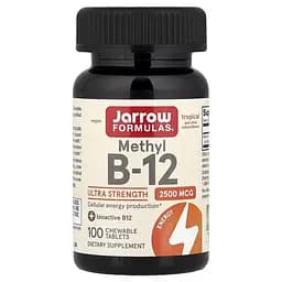 Вітаміни та мінерали Jarrow Formulas Vegan Methyl B-12 2500 mcg, 100 жувальних таблеток - Тропічний