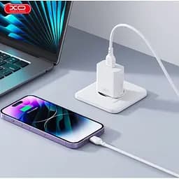 Мережевий зарядний пристрій XO L126 USB-C PD20W Fast Charging Charger with Type-C cable Білий - мініатюра 2