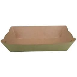 Тарілка човник крафтова щільна без ламінації 250х100х45 мм 100 шт.