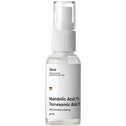 Пілінг для обличчя Sane Mandelic Acid 7% + Tranexamic Acid 1%, з мигдальною кислотою, 30 мл