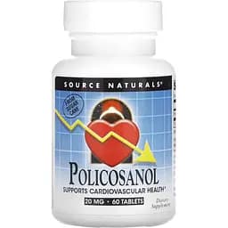 Полікозанол Source Naturals Policosanol 20 мг 60 таблеток (2023-10-2698)