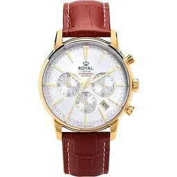 Чоловічий водонепроникний наручний годинник Royal London 41396-03 кварцовий із шкіряним ремінцем