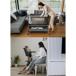 Приставне ліжечко та стільчик для дитини FreeON Nest & Feed 2 в 1 grey (84959) - мініатюра 7