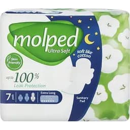 Гигиенические прокладки Molped Ultra Soft Extra long 6 капель 7шт. 32 см