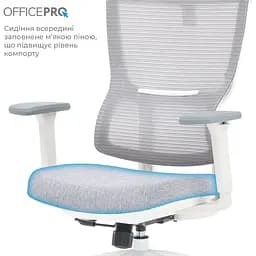 Офісне крісло OfficePro Elegant OC600-W-LG-LG White/Light Gray [148651] - мініатюра 11