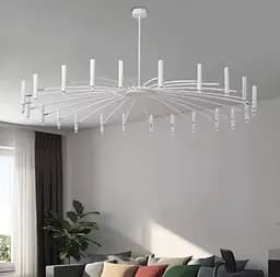 Современная белая трубчатая люстра с 18 регулирующими плафонами Ст. ST 01/18 WT | Line F